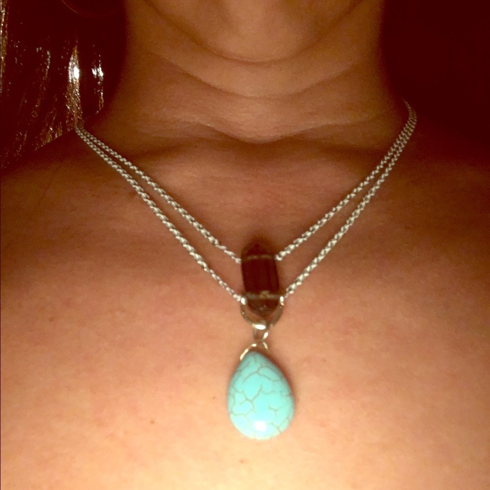 Smoke quartz & turquoise